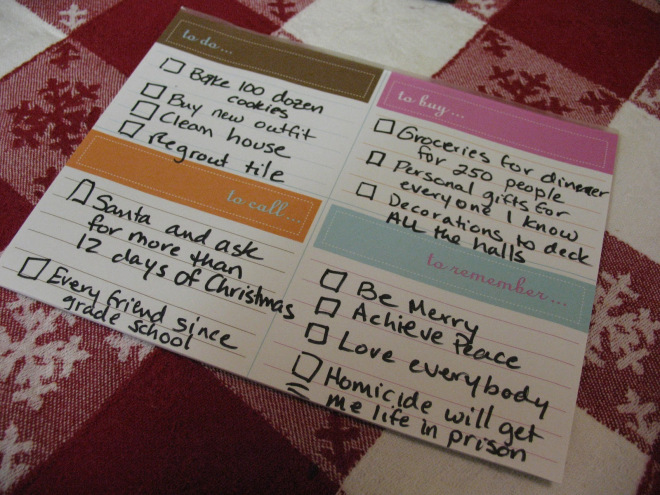 Surviving the Holidays: Making a List